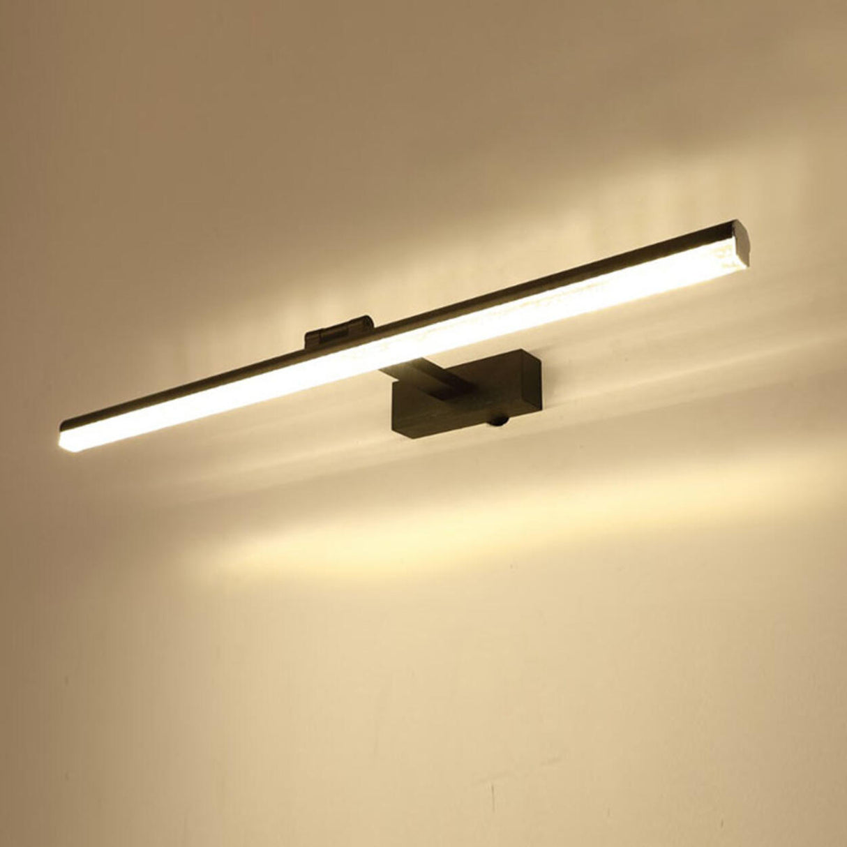 Contemporary Black Linear Rotating Bar Vanity Light Image - 8