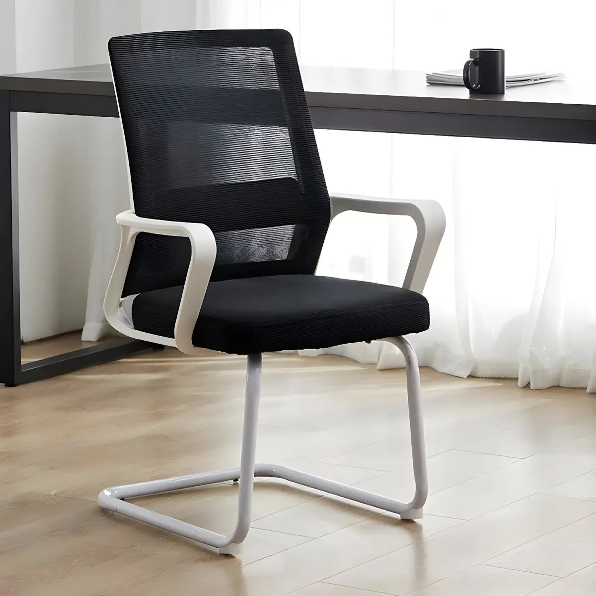 Contemporary Black Mesh Ergonomic Office Chairs Image - 5