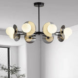 Contemporary Black Metal Globe Living Room Chandelier Image - 4