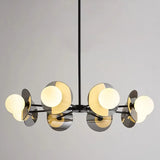 Contemporary Black Metal Globe Living Room Chandelier Image - 7