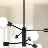 Contemporary Black Metal Sputnik Living Room Chandelier Image - 7