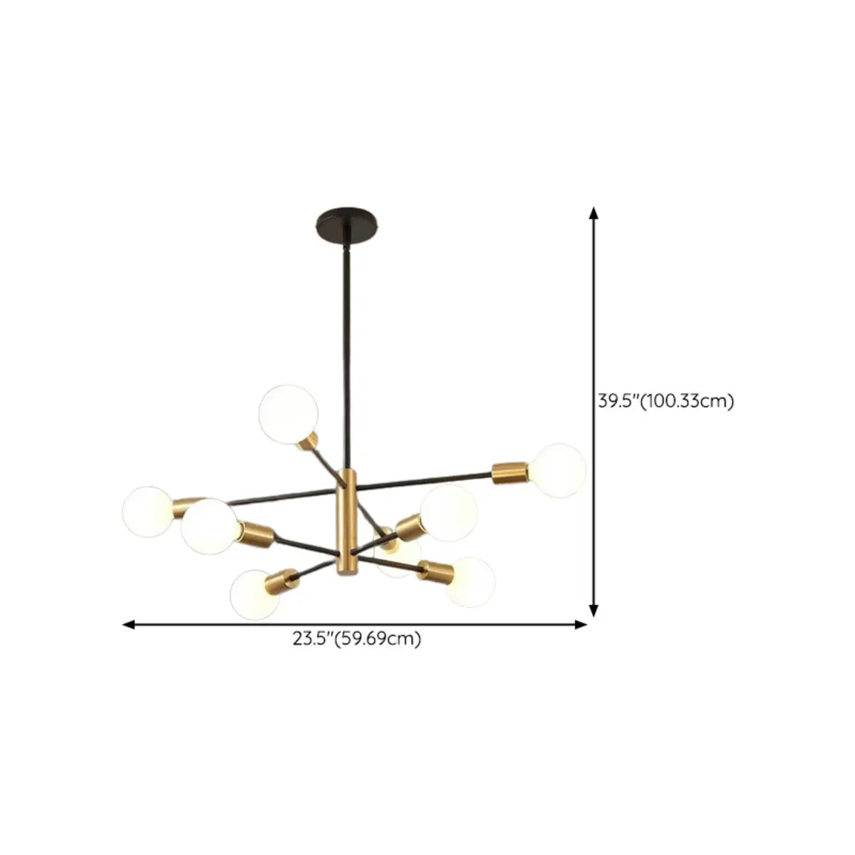 Contemporary Black Metal Sputnik Living Room Chandelier 