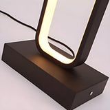 Contemporary Black Rectangle Metal Nightstand Table Lamp Image - 10