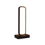 Contemporary Black Rectangle Metal Nightstand Table Lamp Image - 5