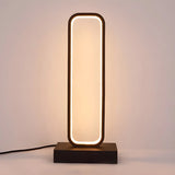 Contemporary Black Rectangle Metal Nightstand Table Lamp Image - 6