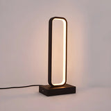 Contemporary Black Rectangle Metal Nightstand Table Lamp Image - 7