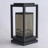 Contemporary Black Rectangular Outdoor Table Lamp Image - 12