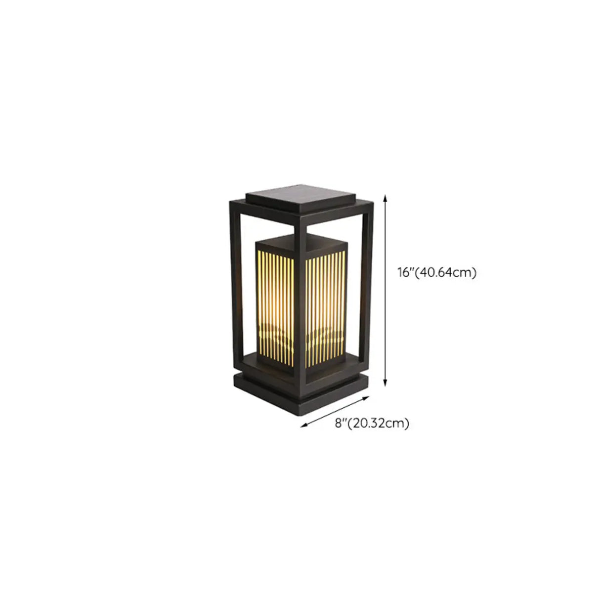 Contemporary Black Rectangular Outdoor Table Lamp Image - 19