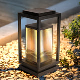 Contemporary Black Rectangular Outdoor Table Lamp Image - 6