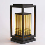 Contemporary Black Rectangular Outdoor Table Lamp Image - 9