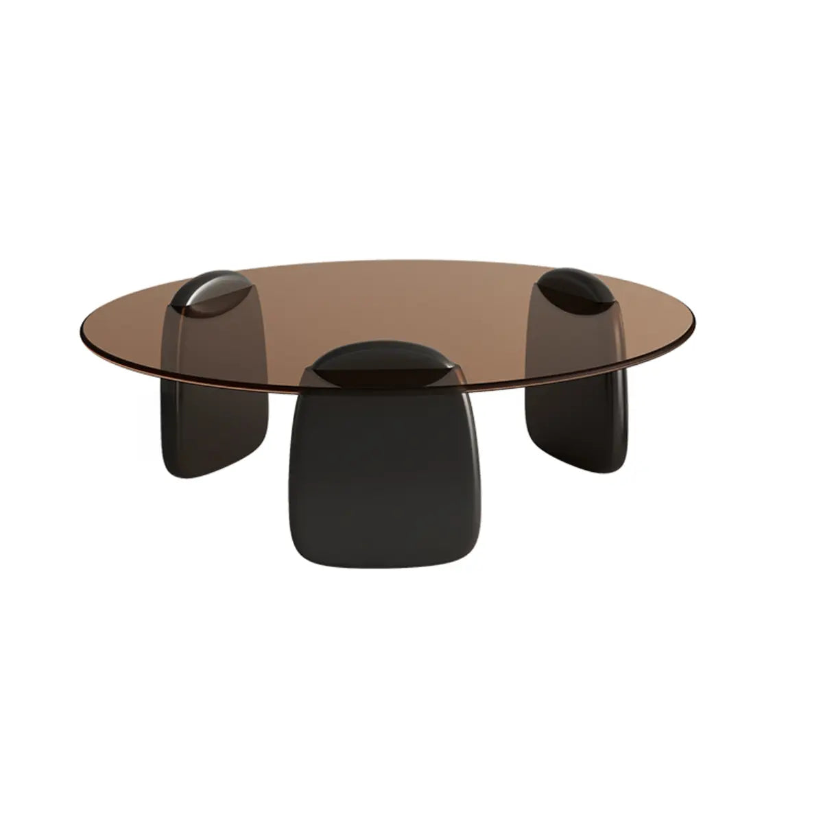 Contemporary Black Round Glass Nesting Coffee Table Image - 12