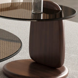 Contemporary Black Round Glass Nesting Coffee Table Image - 16