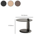 Contemporary Black Round Glass Nesting Coffee Table #size