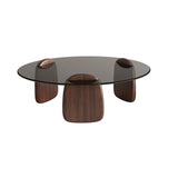 Contemporary Black Round Glass Nesting Coffee Table Image - 4