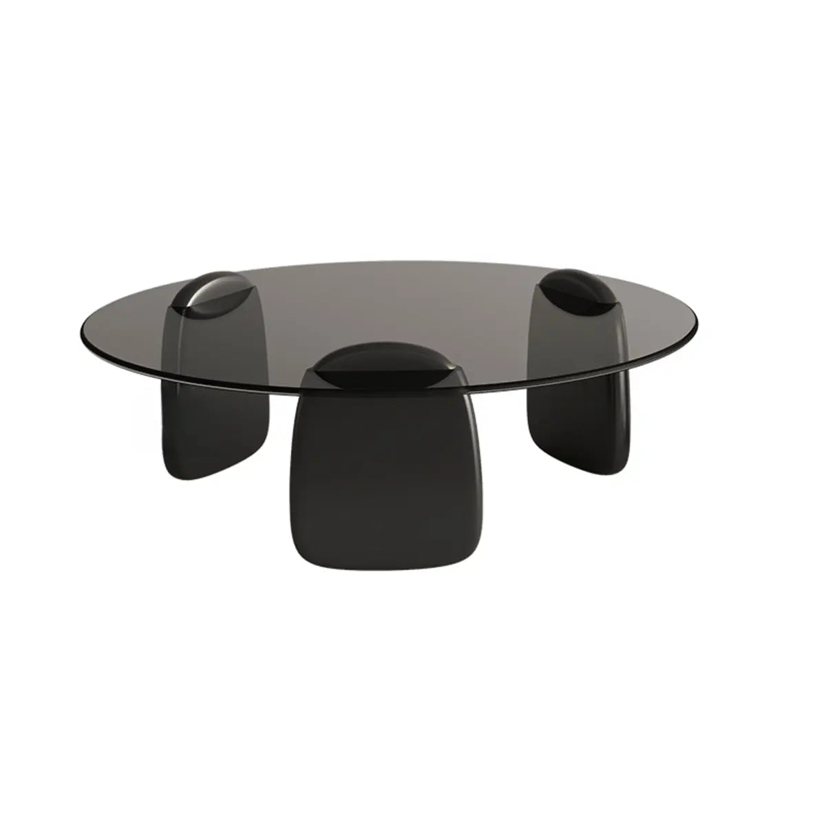 Contemporary Black Round Glass Nesting Coffee Table Image - 6