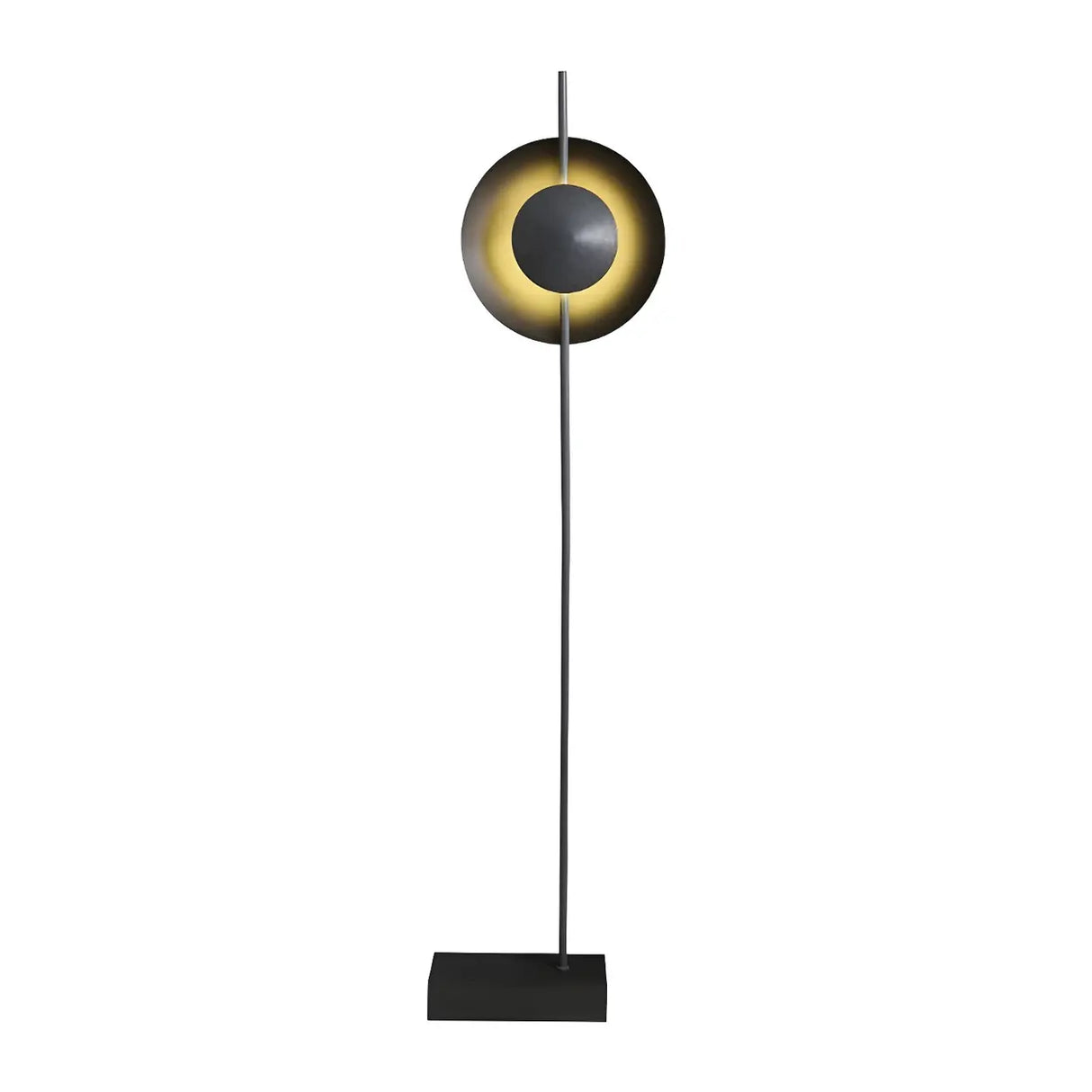 Contemporary Black Round LED Stone Floor Light Image - 5