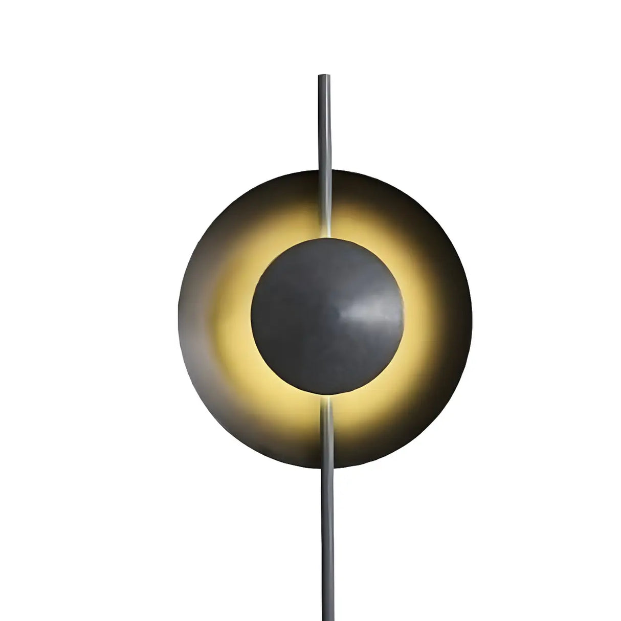 Contemporary Black Round LED Stone Floor Light Image - 7