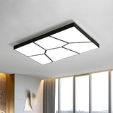 Contemporary Black Square LED Flush Mount Ceiling Light Image - 10