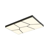 Contemporary Black Square LED Flush Mount Ceiling Light Image - 11