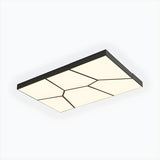 Contemporary Black Square LED Flush Mount Ceiling Light Image - 12