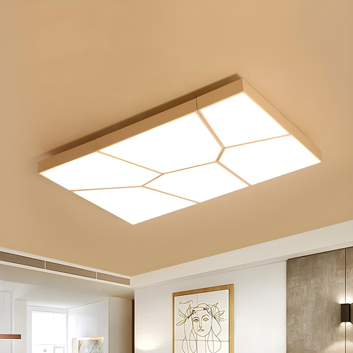 Contemporary Black Square LED Flush Mount Ceiling Light Image - 14