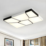 Contemporary Black Square LED Flush Mount Ceiling Light Image - 17