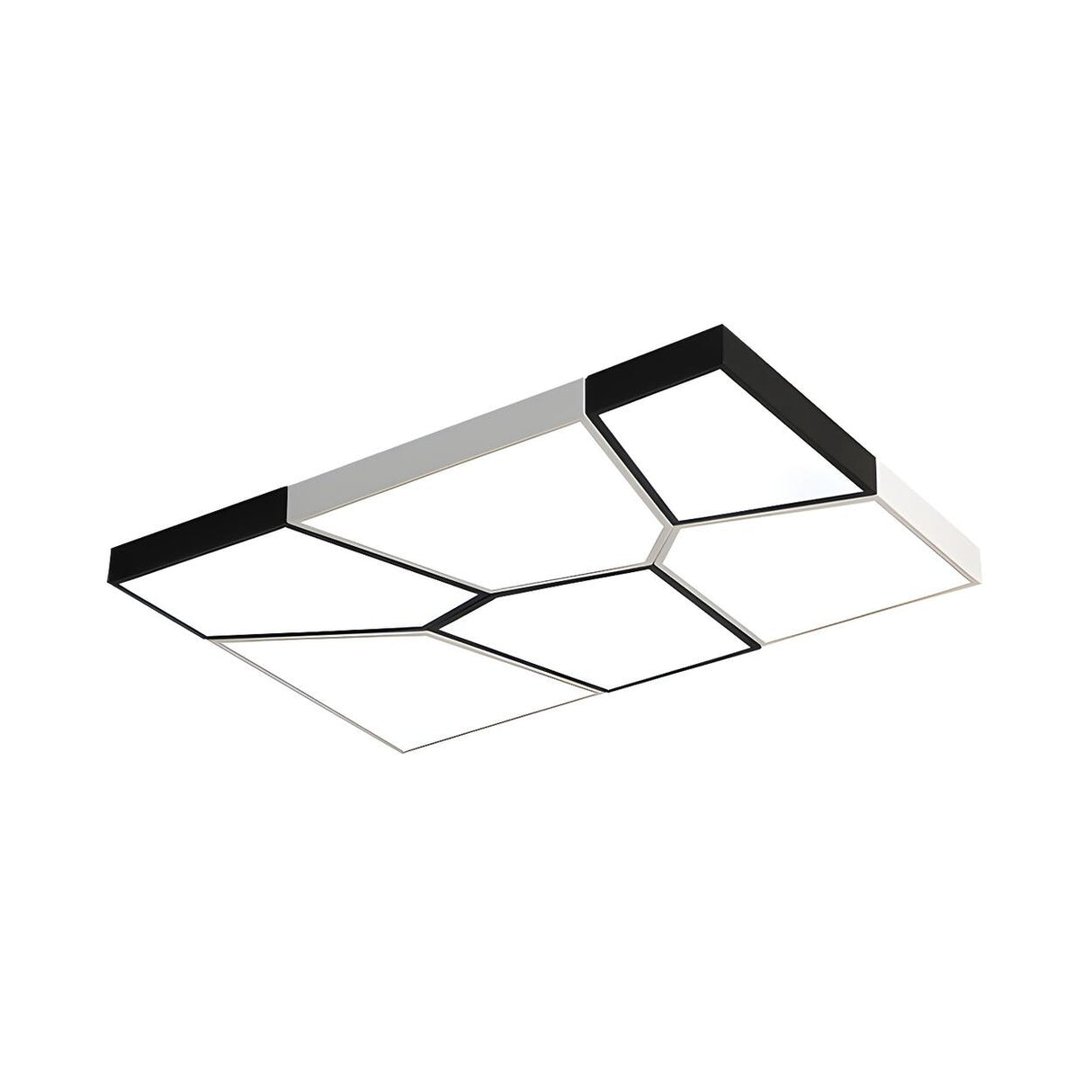 Contemporary Black Square LED Flush Mount Ceiling Light Image - 19