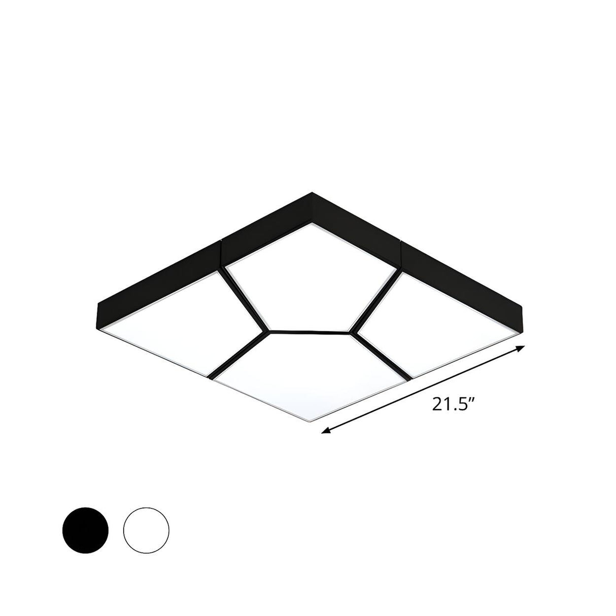 Contemporary Black Square LED Flush Mount Ceiling Light 