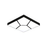 Contemporary Black Square LED Flush Mount Ceiling Light Image - 3