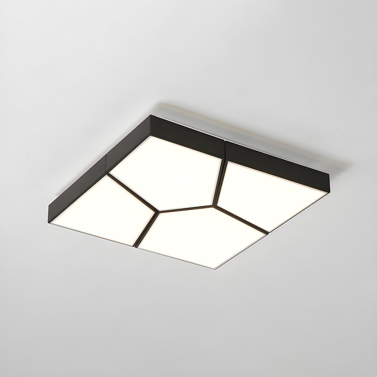 Contemporary Black Square LED Flush Mount Ceiling Light Image - 4