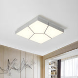 Contemporary Black Square LED Flush Mount Ceiling Light Image - 6