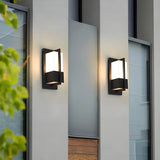 Contemporary Black Steel Rectangle External Wall Lamp Image - 3