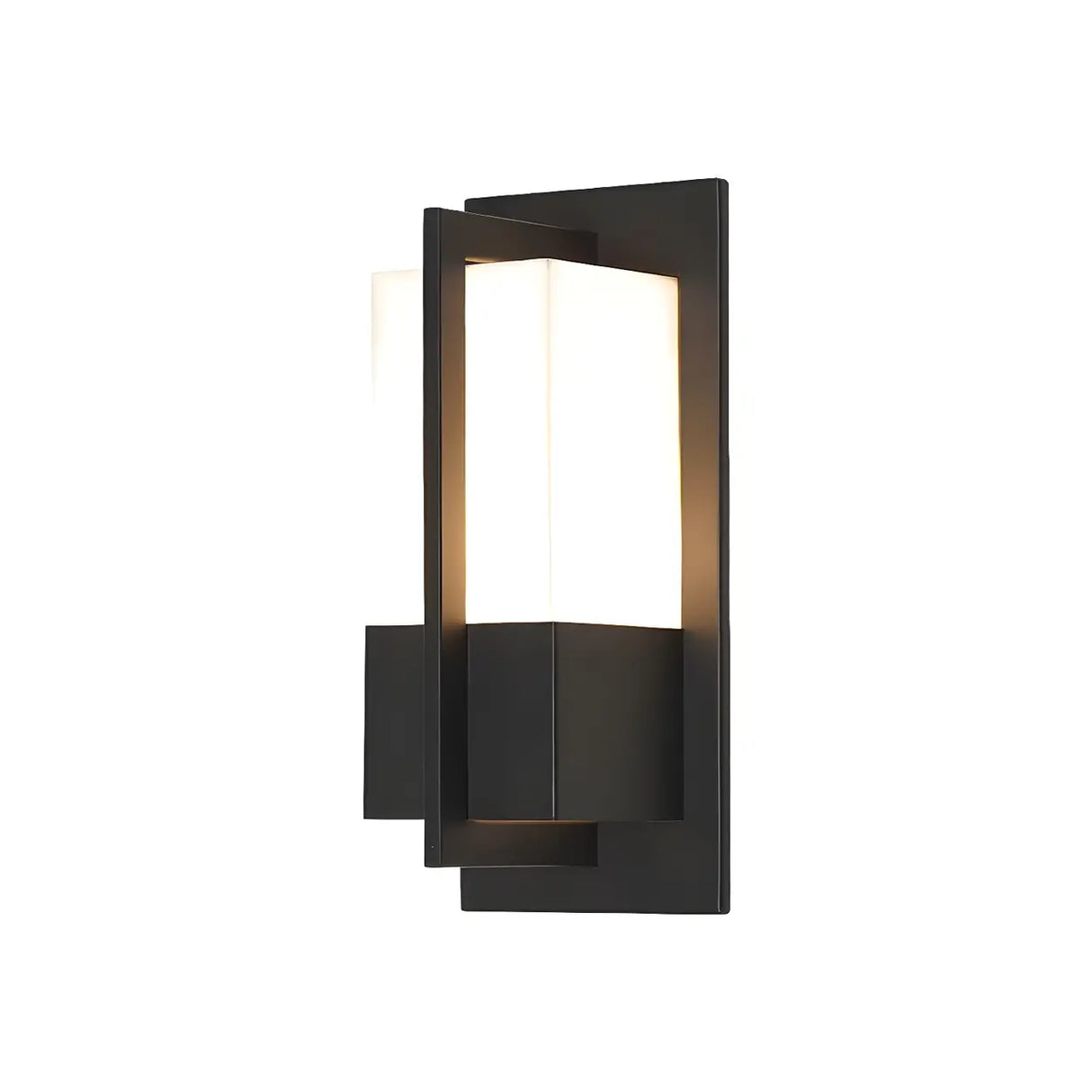 Contemporary Black Steel Rectangle External Wall Lamp Image - 5