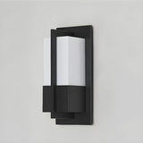 Contemporary Black Steel Rectangle External Wall Lamp Image - 6