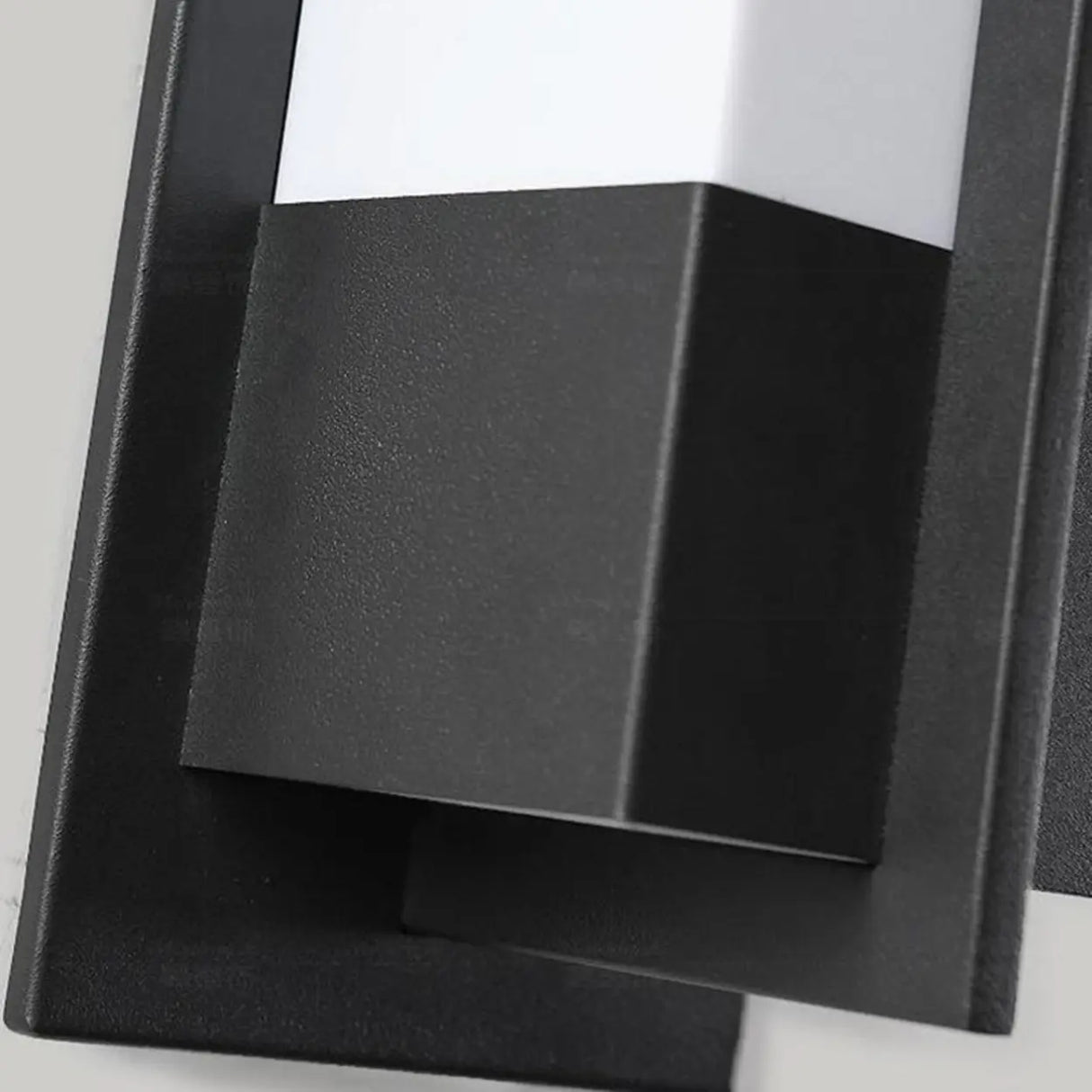 Contemporary Black Steel Rectangle External Wall Lamp Image - 8