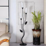 Contemporary Black Tree and Cone Metal Floor Lamp Image - 1