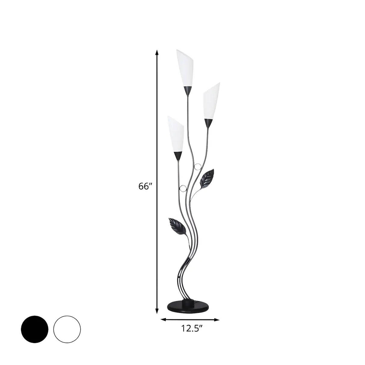 Contemporary Black Tree and Cone Metal Floor Lamp Image - 4