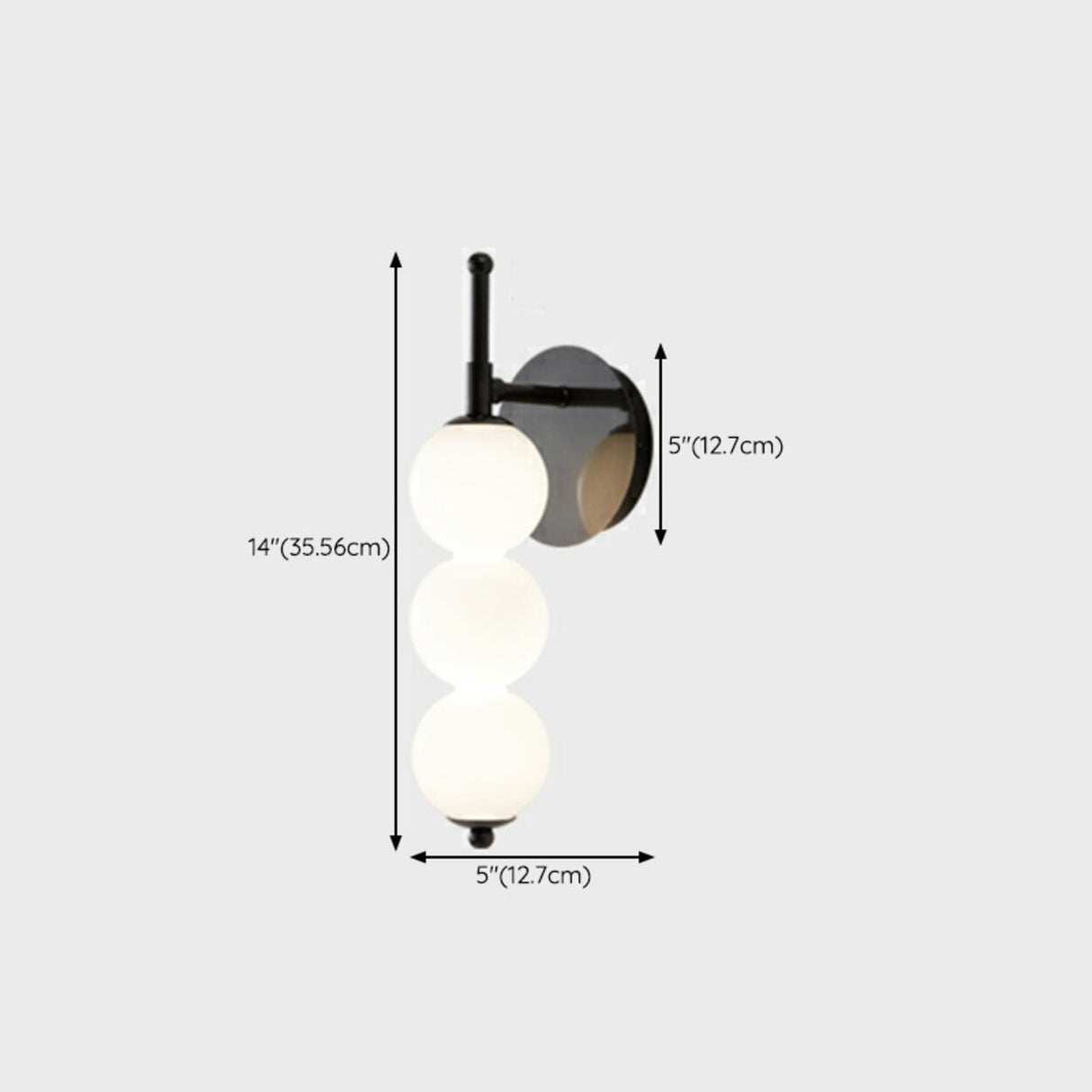 Contemporary Black Vertical Globe Wall Sconce 