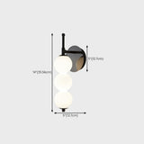 Contemporary Black Vertical Globe Wall Sconce #size