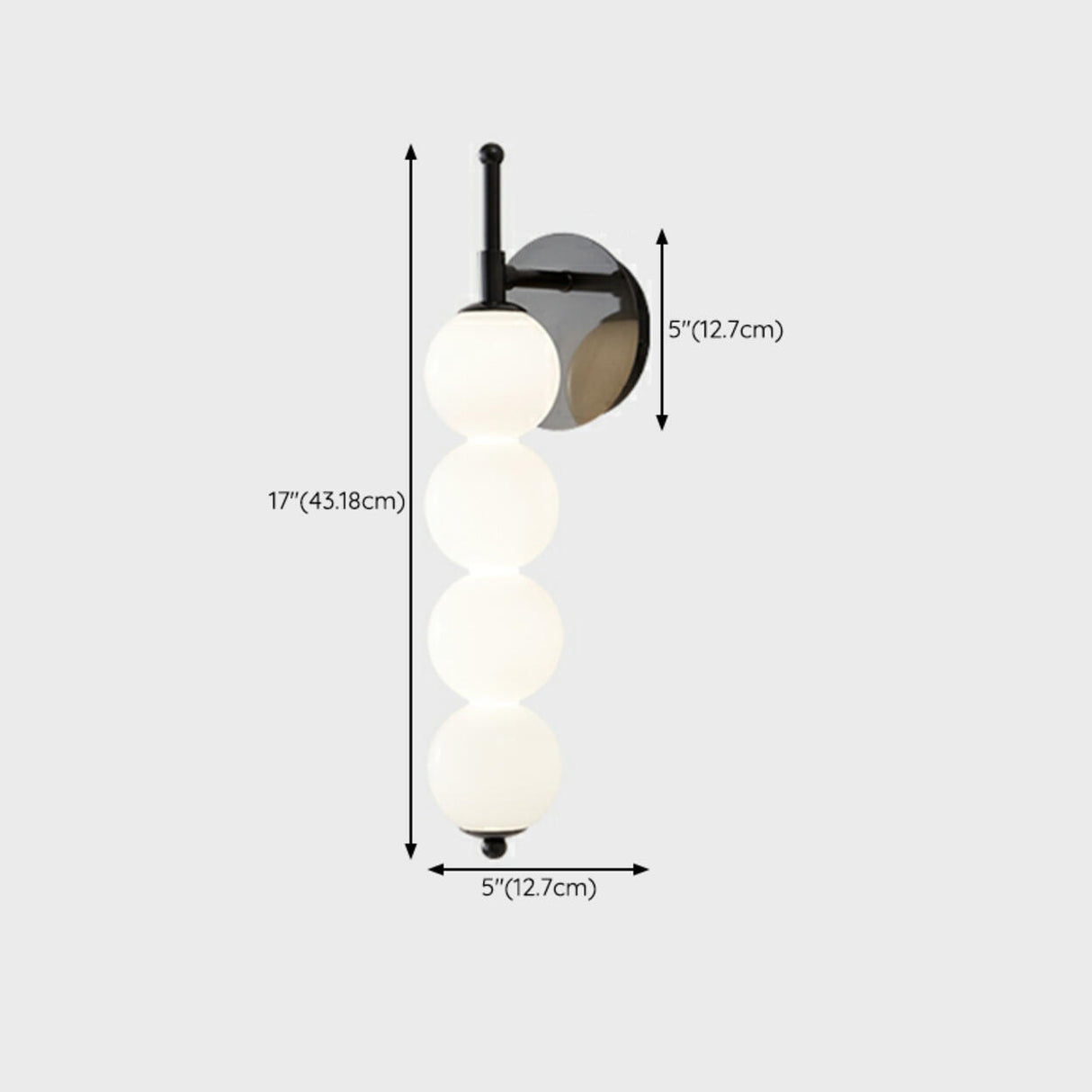 Contemporary Black Vertical Globe Wall Sconce Image - 16