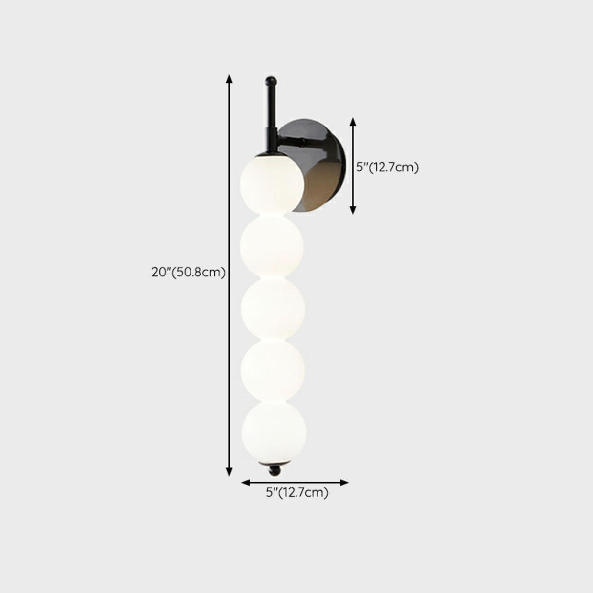 Contemporary Black Vertical Globe Wall Sconce Image - 17