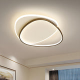 Contemporary Black White Triangle LED Flush Mount Light Image - 1