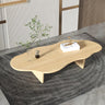 Contemporary Black Wood Free Form Sled Coffee Table Image - 2