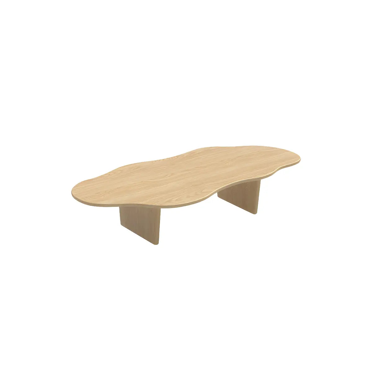 Contemporary Black Wood Free Form Sled Coffee Table Image - 7