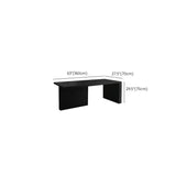 Contemporary Black Wooden Rectangular Writing Desk #size