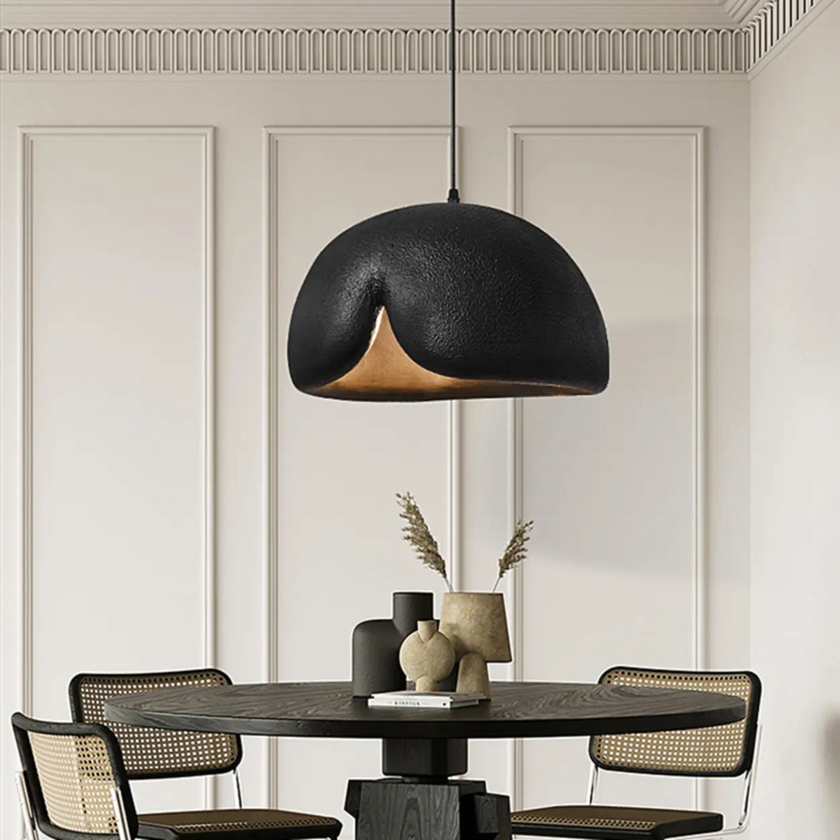 Contemporary Bowl Resin Pendant Light for Dining Room Image - 13