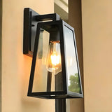 Contemporary Box Black Metal Outdoor Mini Wall Sconce Image - 11