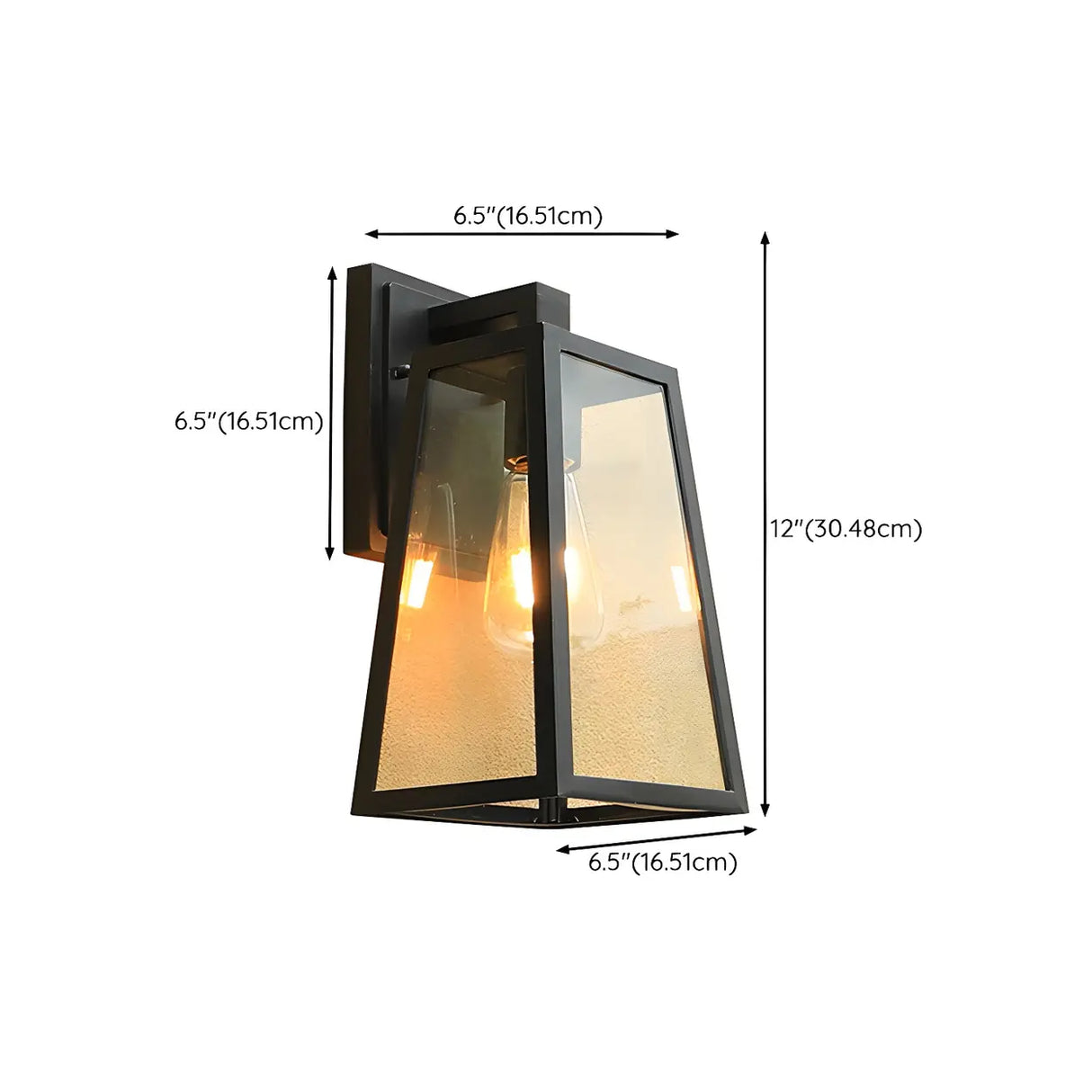 Contemporary Box Black Metal Outdoor Mini Wall Sconce 