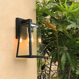 Contemporary Box Black Metal Outdoor Mini Wall Sconce Image - 3