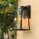 Contemporary Box Black Metal Outdoor Mini Wall Sconce Image - 4